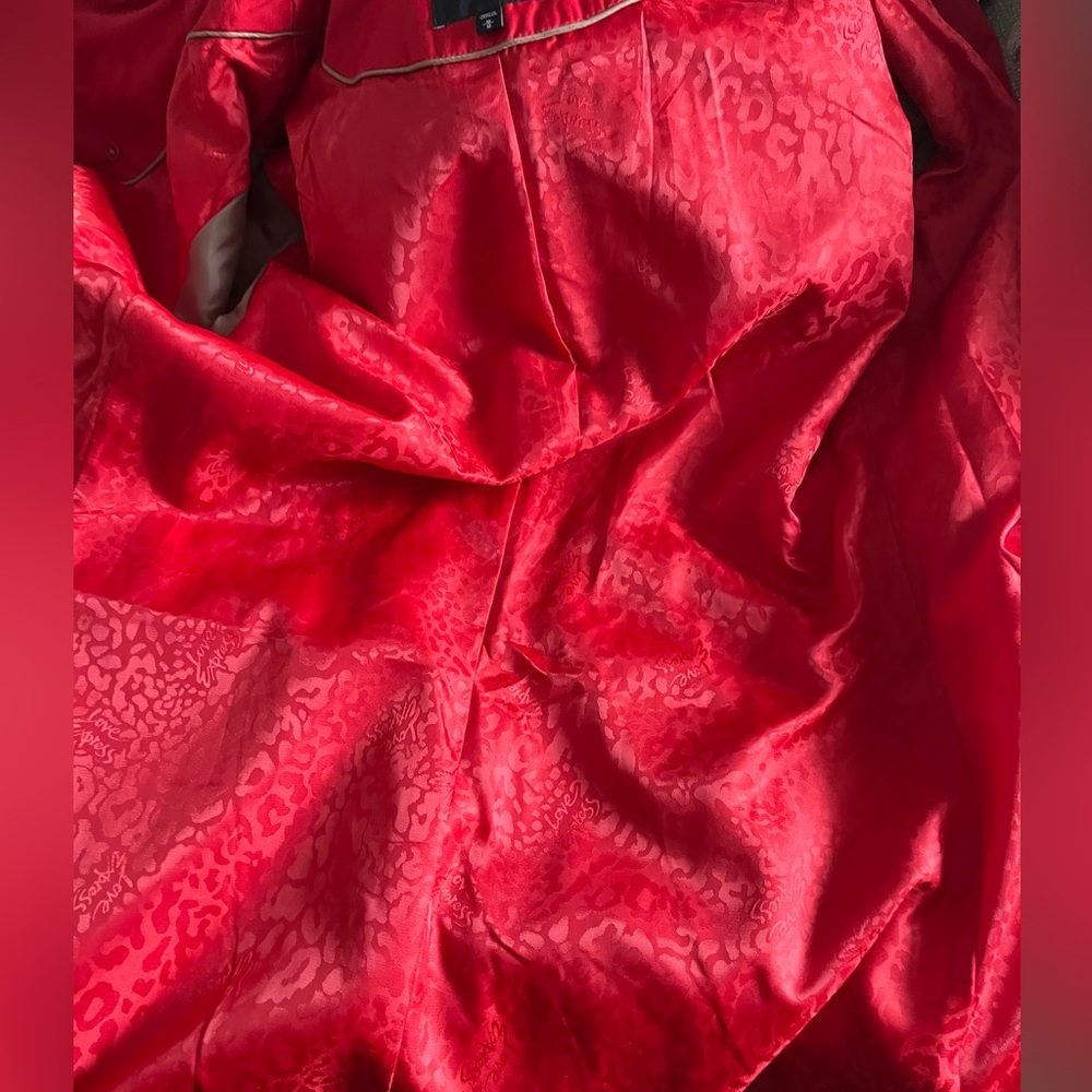 Express Red Trench Coat Size Medium - Picture 9 of 10